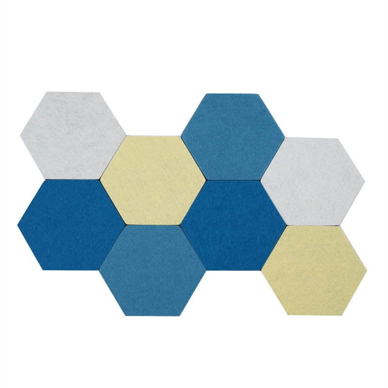 6 Pcs Hexagon Felt Wall Tiles, Self Adhesive Cork Board Large